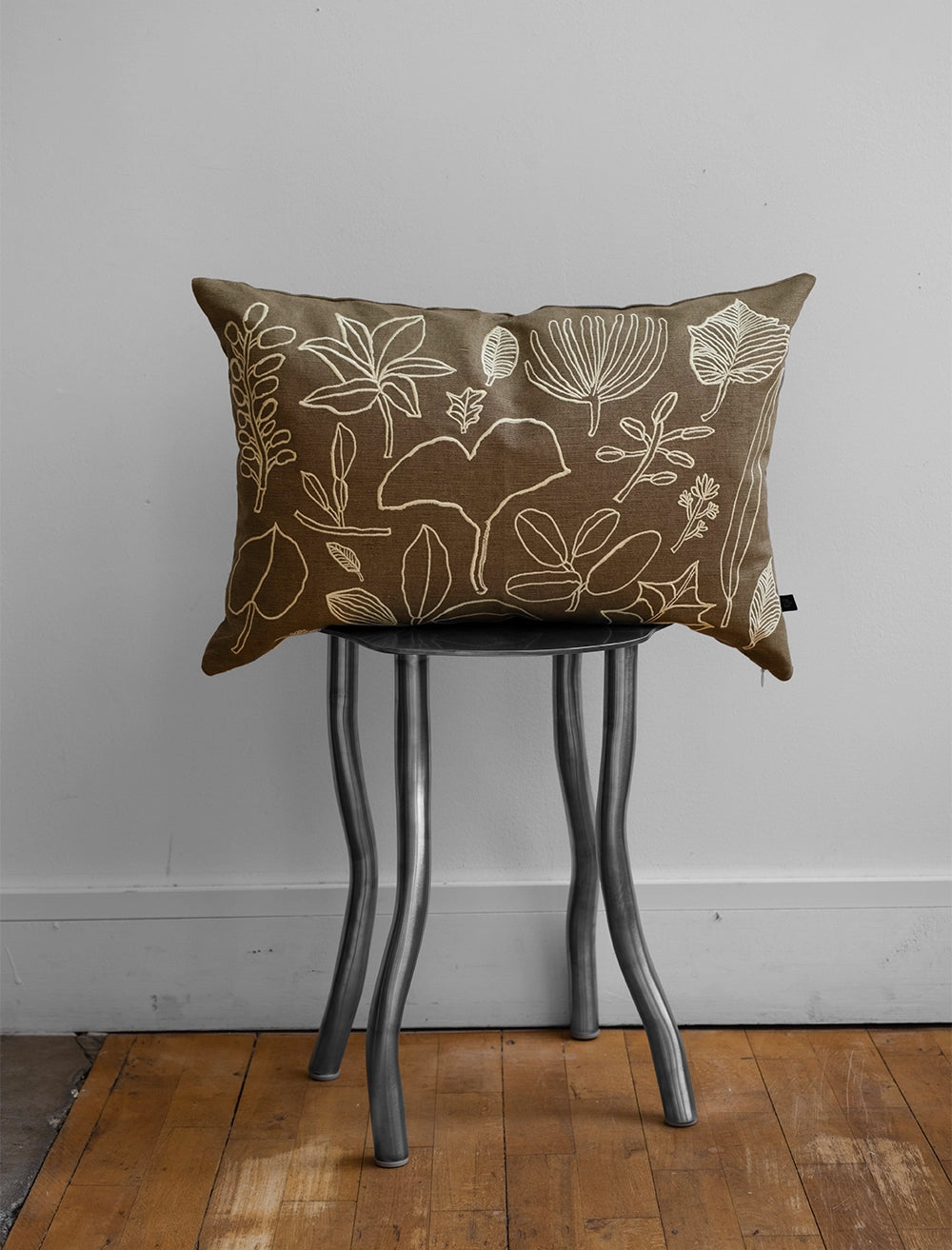BOTANIC LEAVES EMBROIDERED PILLOWCASE, GREEN/YELLOW