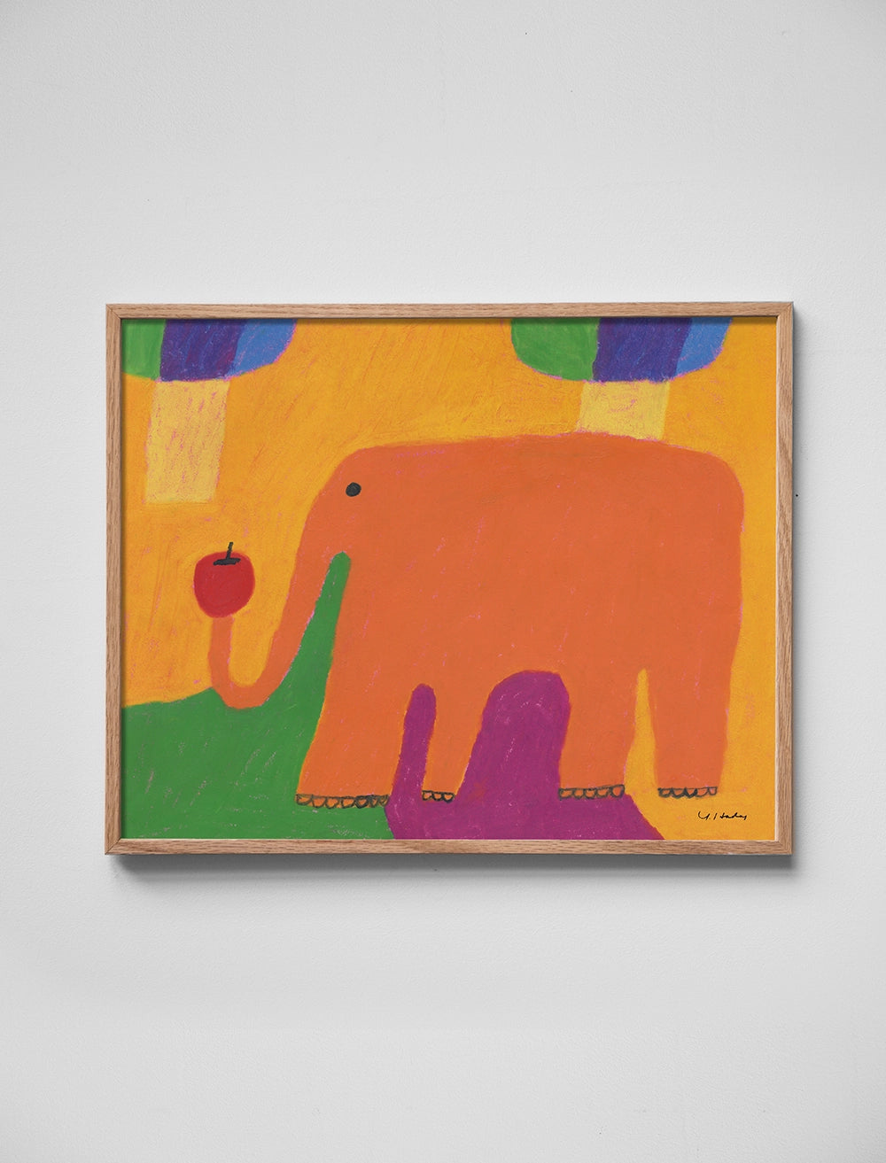 ORANGE ELEPHANT POSTER - 40 x 50 cm