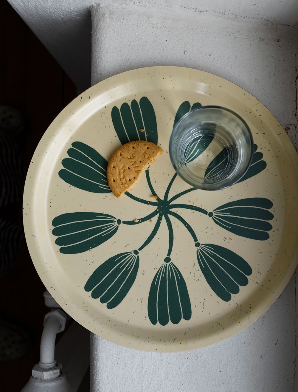 WREATH TRAY, YELLOW/GREEN - 31 CM