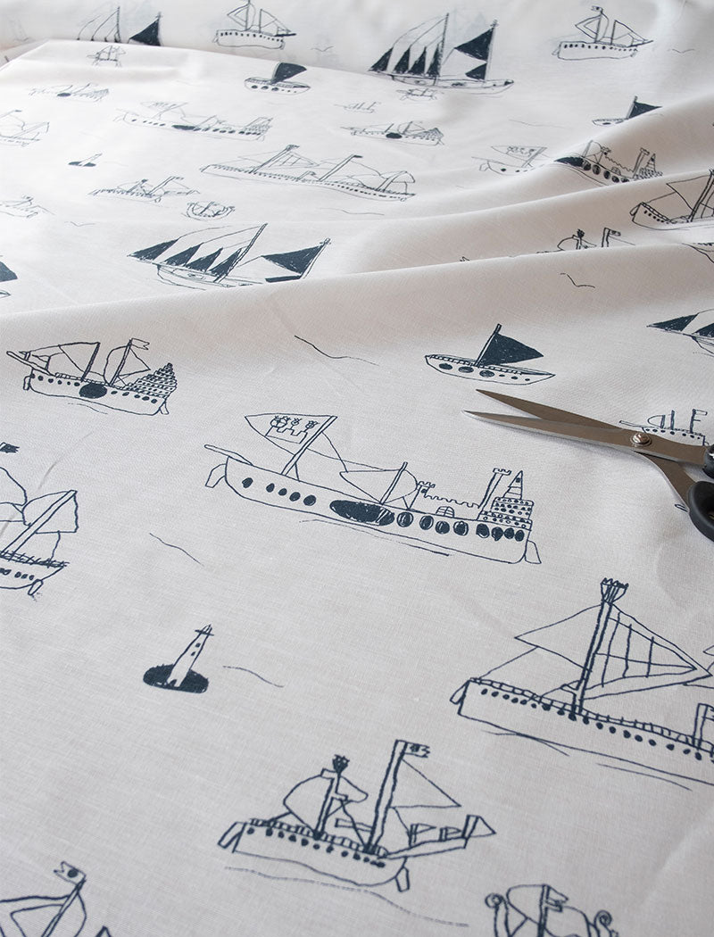 OHOY FABRIC BY THE METRE, NIGHT BLUE