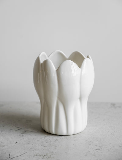 CROCUS VASE, WHITE - Large h 19.5 cm