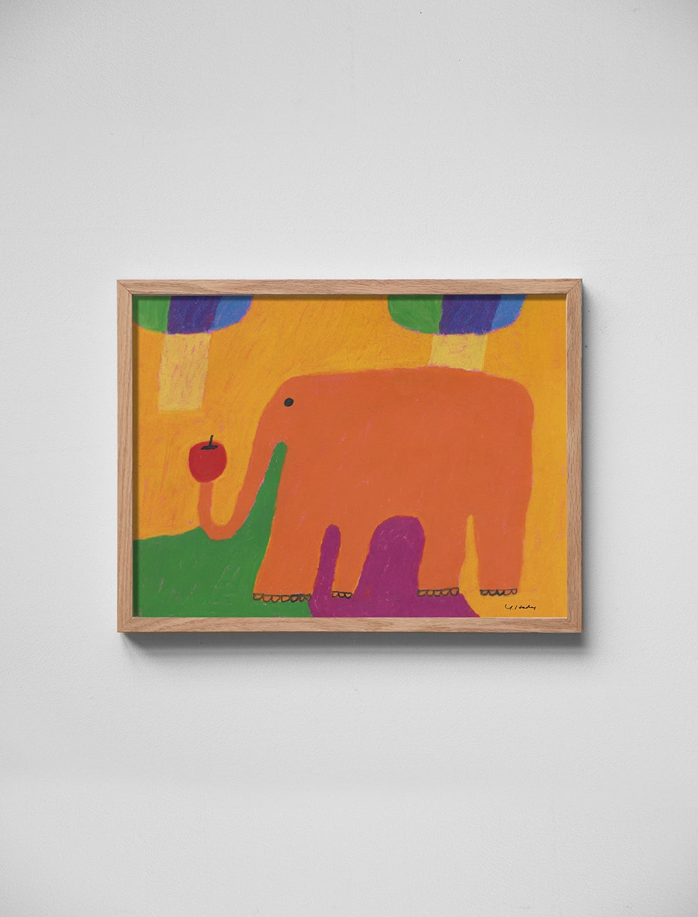 ORANGE ELEPHANT POSTER - 30 x 40 cm
