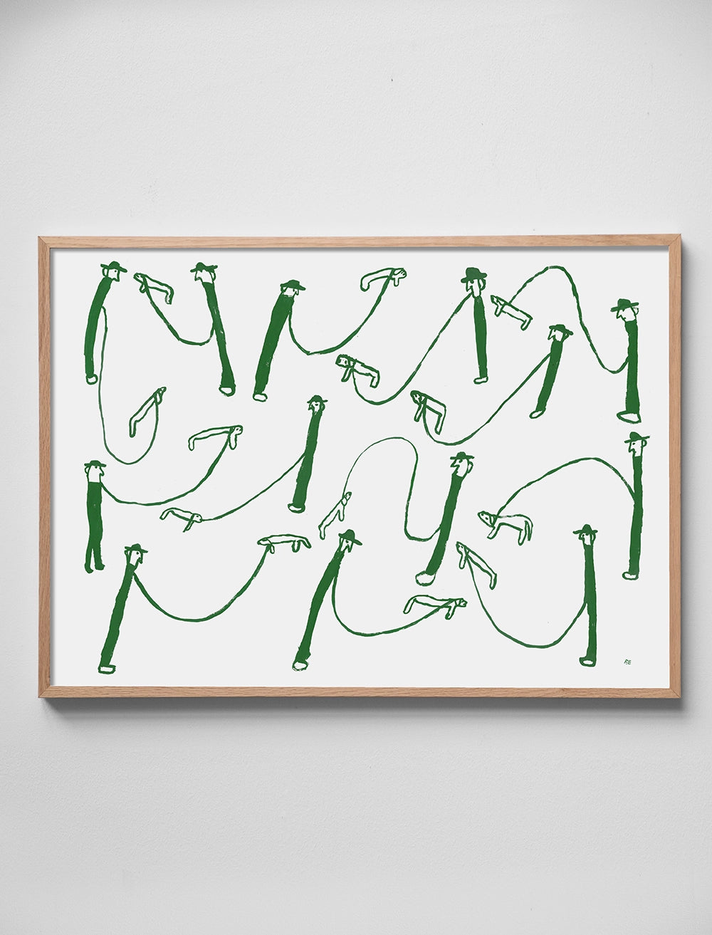 DOG WALK POSTER, GRÖN - 50x70 cm