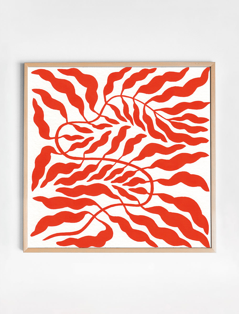ORANGE RED LEAF POSTER - 50x50 cm