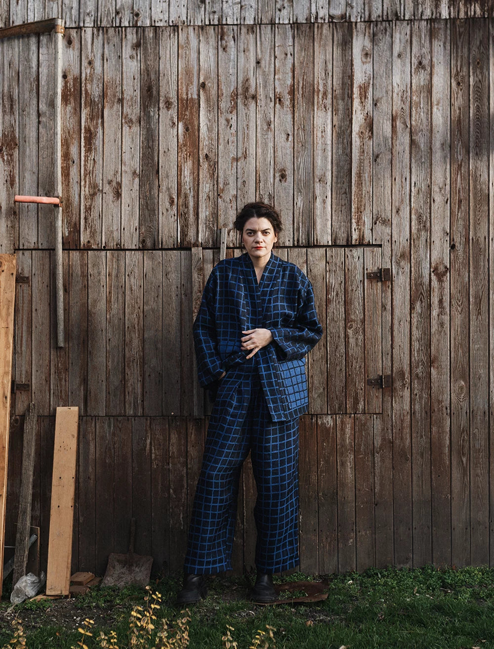USHYTE CHECKED JACKET BLUE/BLACK