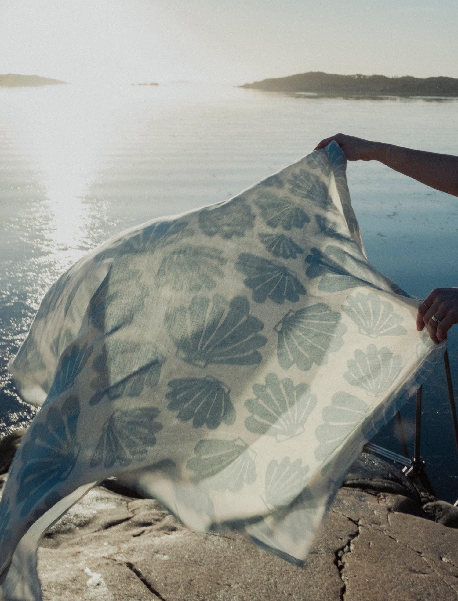 Snail Muslin Blanket, Aqua