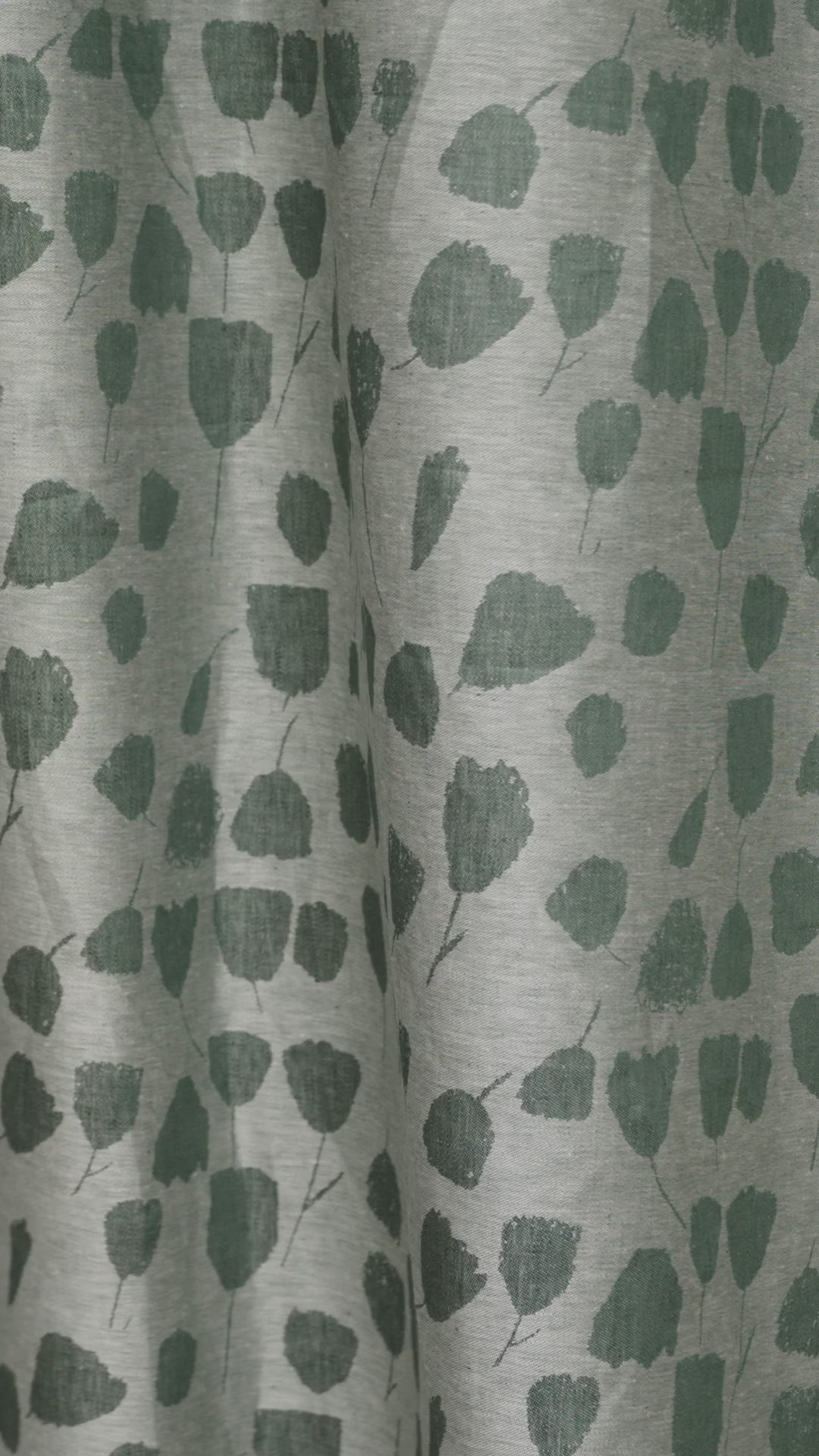 BOUQUET LINEN FABRIC BY THE METRE, GREEN