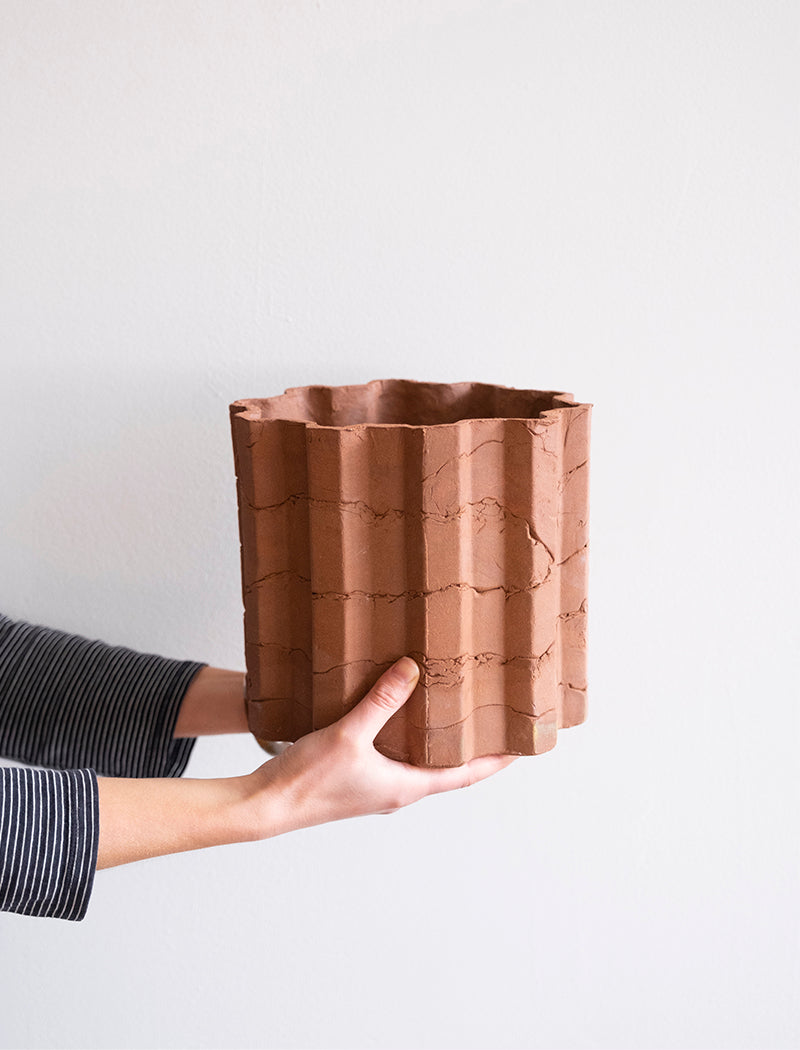TRAPEZOID CERAMIC POT - Terracotta